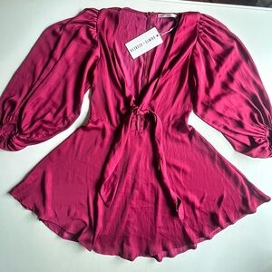 Elegant Pink Blouse with Puff Sleeves